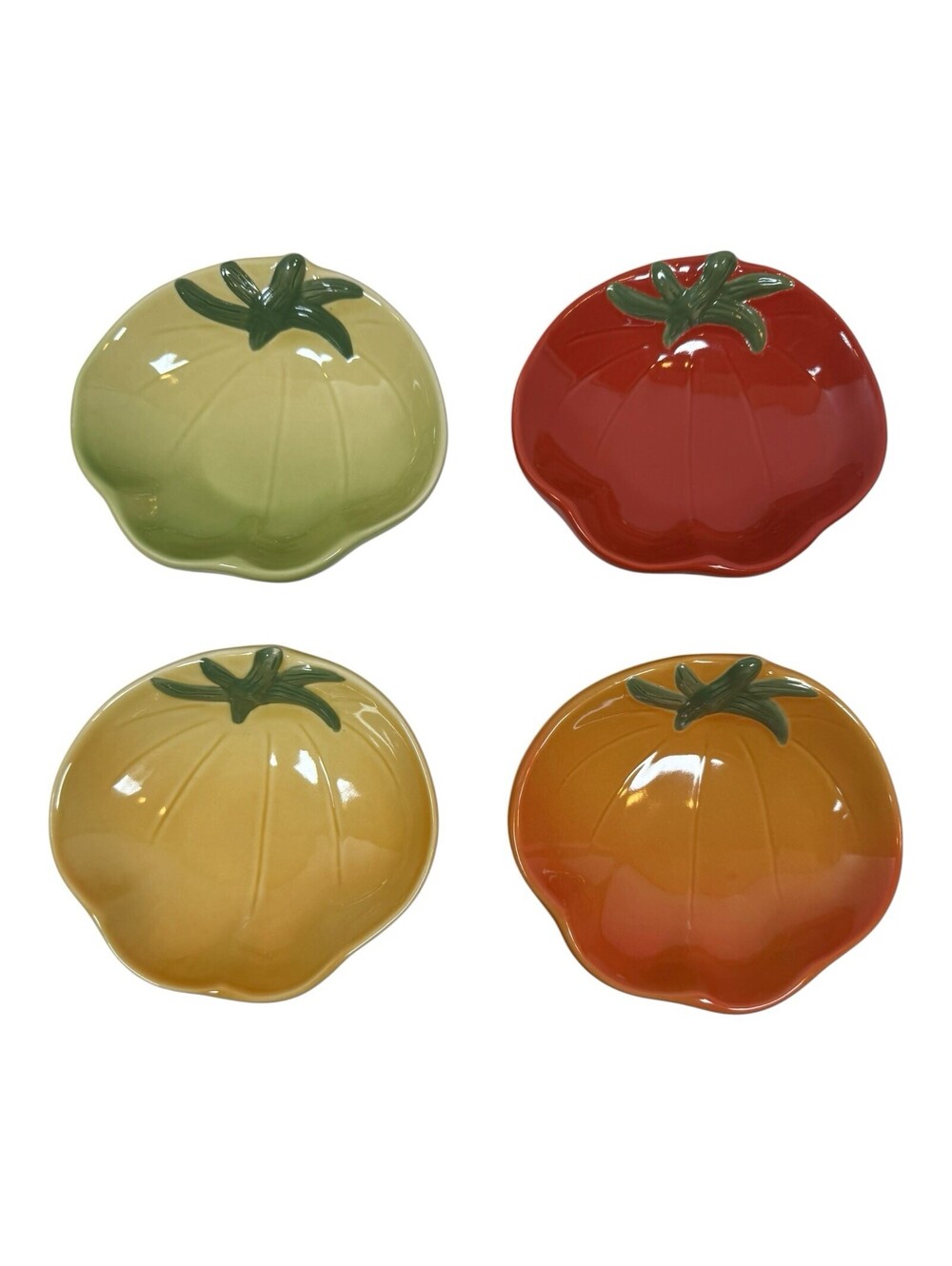 Williams Sonoma Heirloom Tomato Small Appetizer Snack Plates Set Of 4 MINT